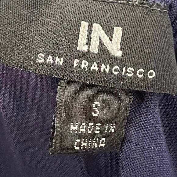 I.N. San Francisco navy blue embroidered romper summer nautical resort neutral - Picture 6 of 6